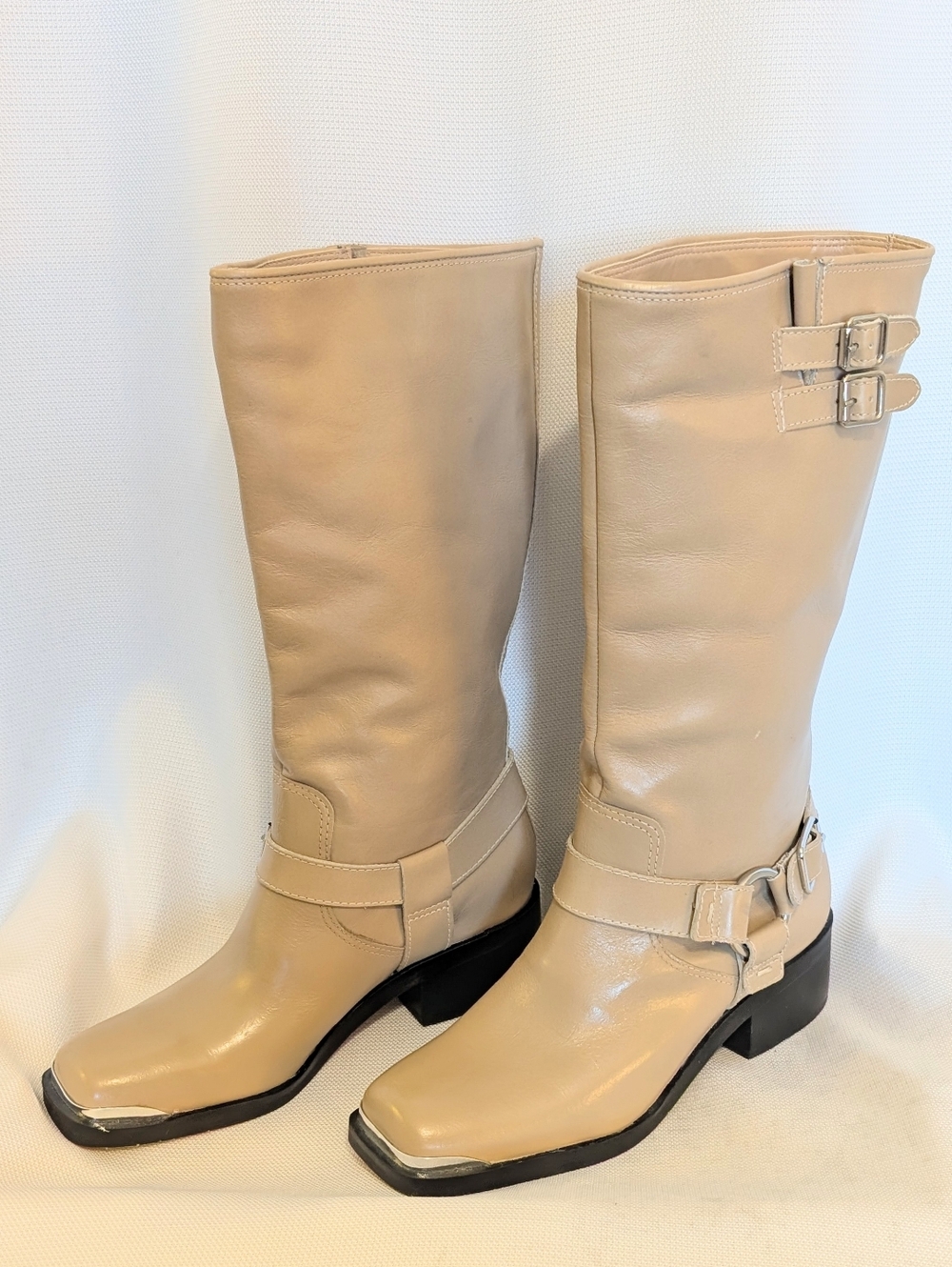 Dolce Vita New Camel Tan Soft Leather Buckle Detail Boots Size 8 Brazil